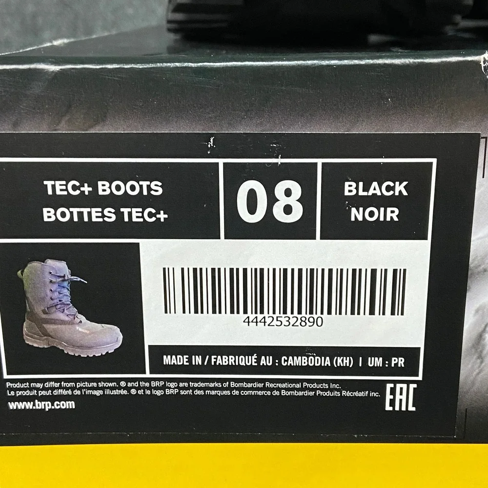 Ski-Doo‎ TEC+ Boots Size 8 EU41 Black Waterproof Primaloft Insulated Unisex NWT